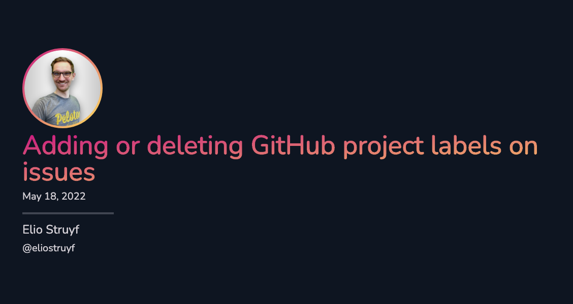 Adding or deleting GitHub project labels on issues
