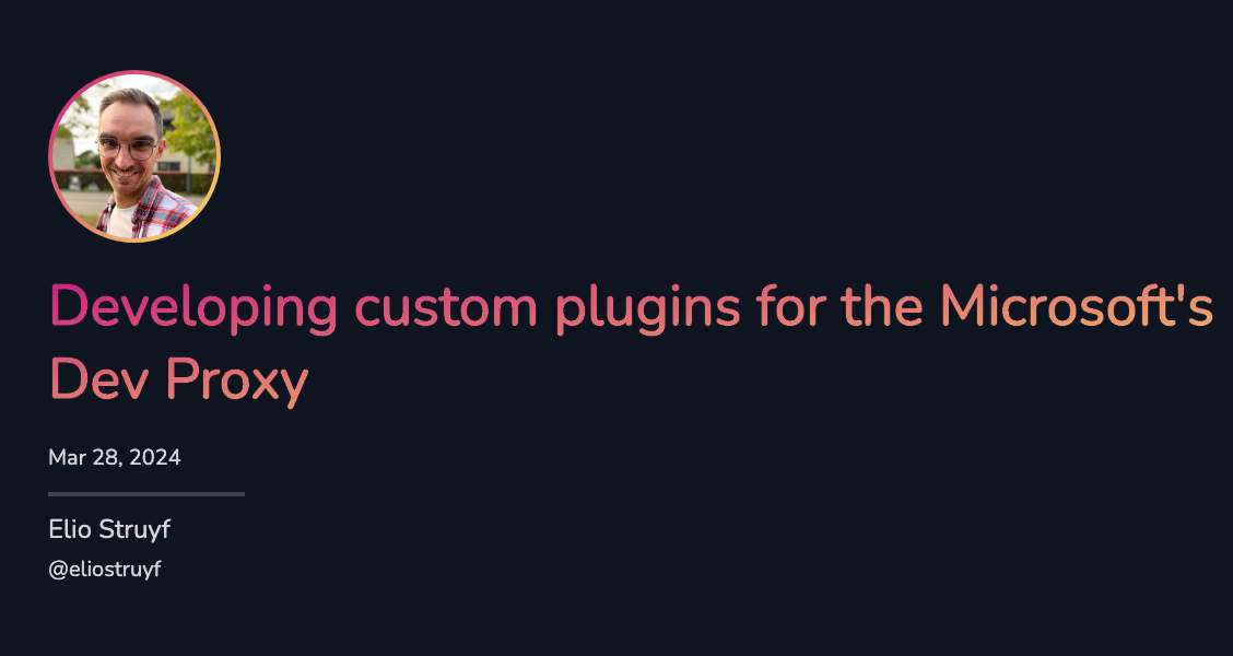 Developing custom plugins for the Microsoft's Dev Proxy