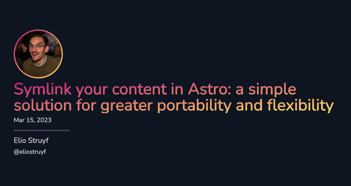 Symlink your content in Astro for better portability
