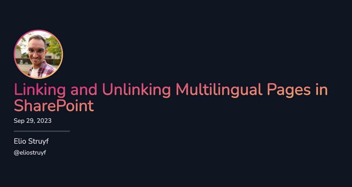 Linking and Unlinking Multilingual Pages in SharePoint Linking and Unlinking Multilingual Pages in SharePoint
