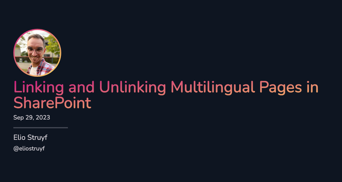 Linking and Unlinking Multilingual Pages in SharePoint