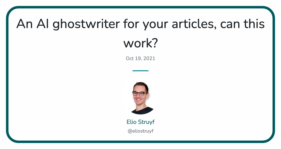 Can an AI be used as a ghostwriter for your articles?