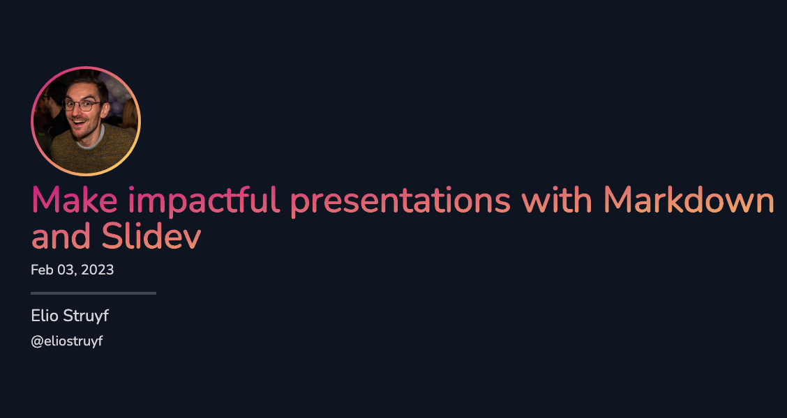 presentations with markdown