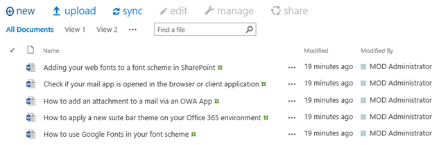 Default list view selector