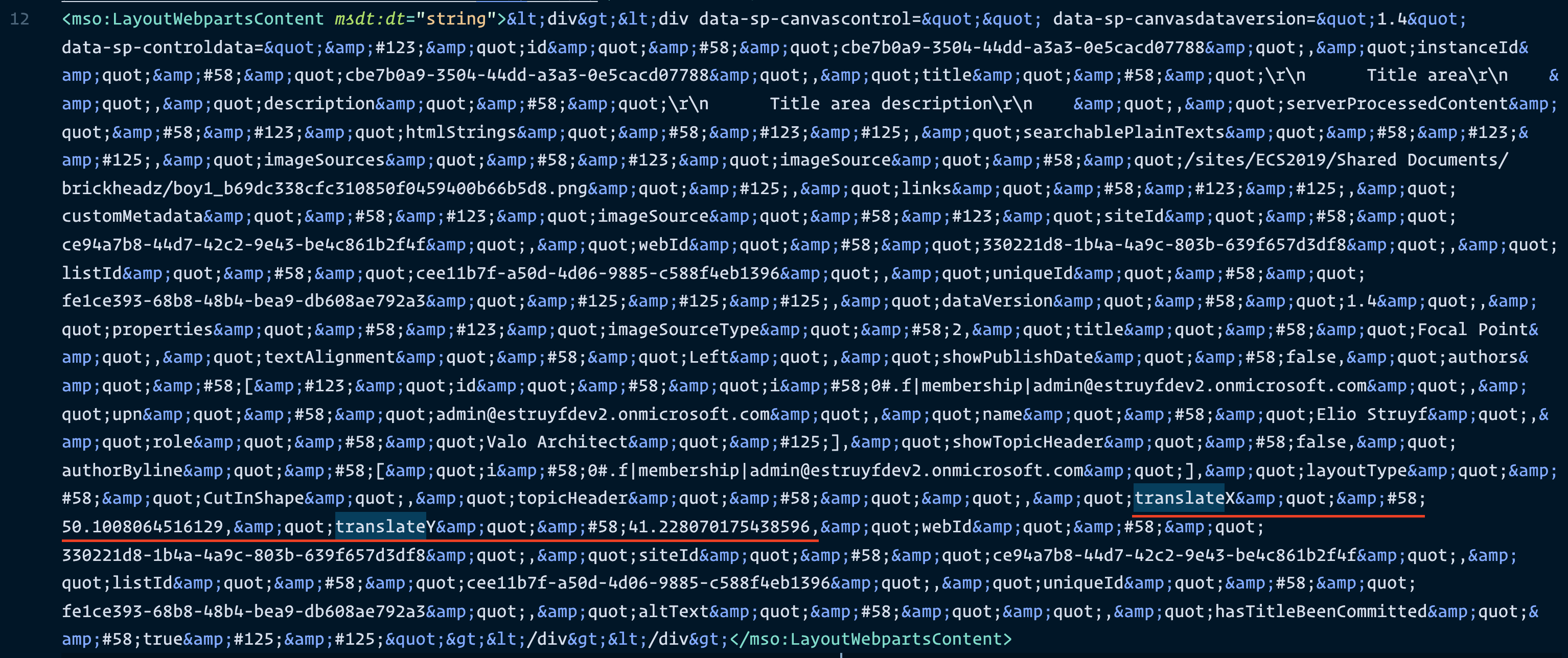 LayoutWebpartsContent data