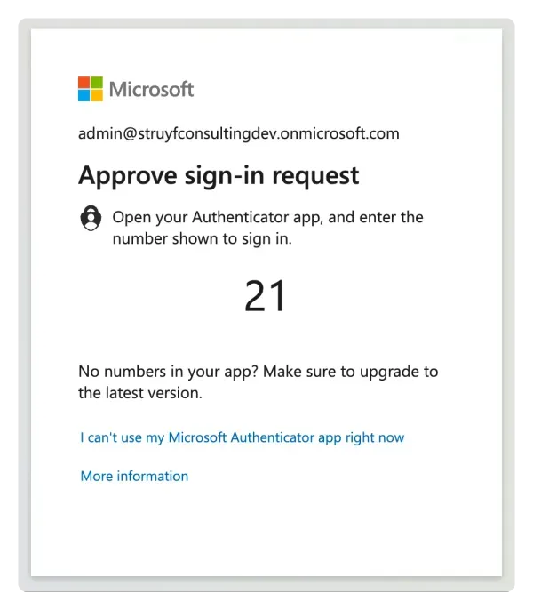 MFA prompt to approve the sign-in request