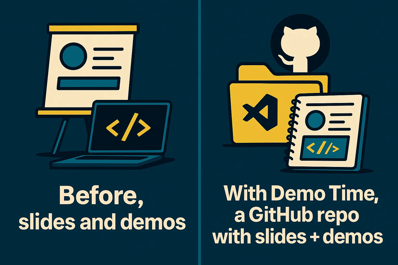 Before and after using Demo Time
