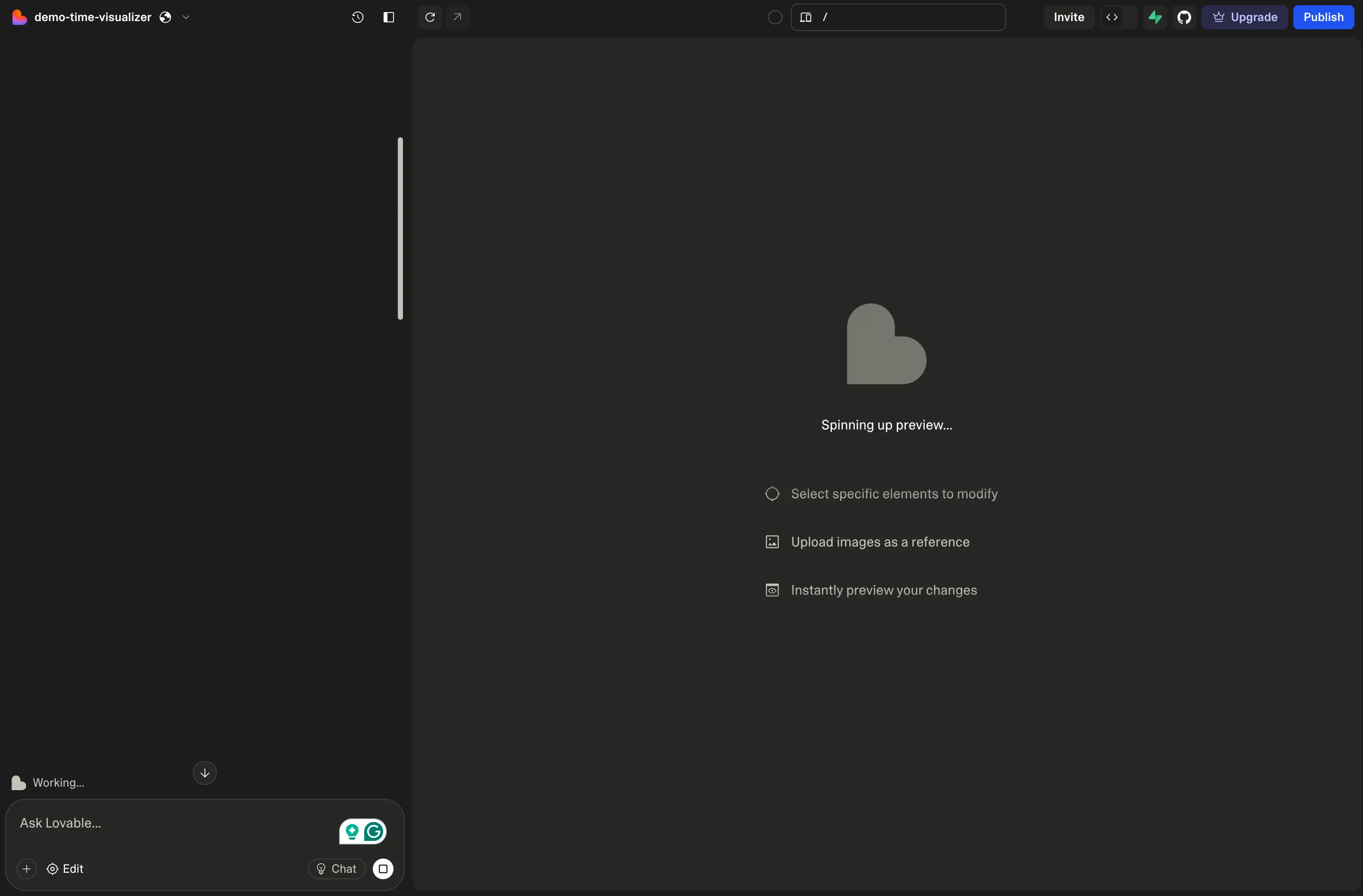 Lovable.dev UI experience